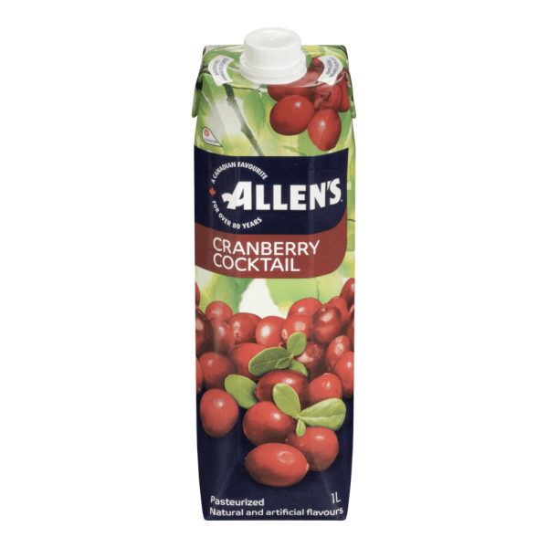 ALLENS TETRA CRANBERRY COCKTAIL - 12 x 1 LT.