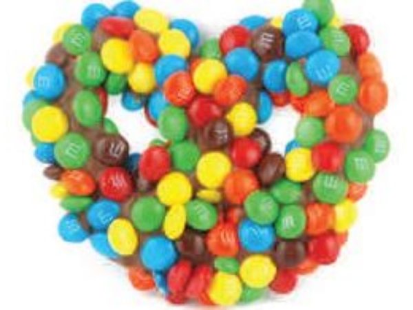 MILK CHOC PRETZELS WITH M& M'S