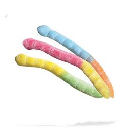 NEON SOUR WORMS - LARGE 4"