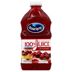 OCEAN SPRAY 100% CRANBERRY JUICE - 1.89 LT X 8 bottles