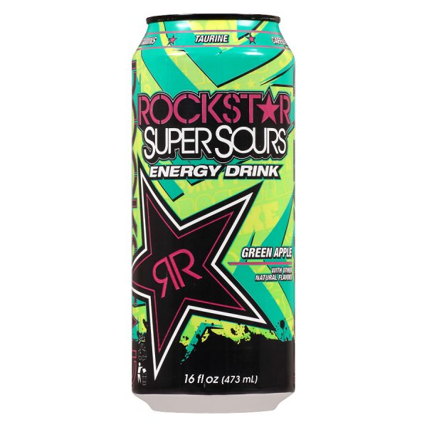 Rockstar Supersour Green Apple - 473 Ml X 12 Cans