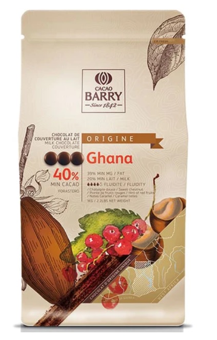 Ghana Milk Chocolate Pistoles 40%